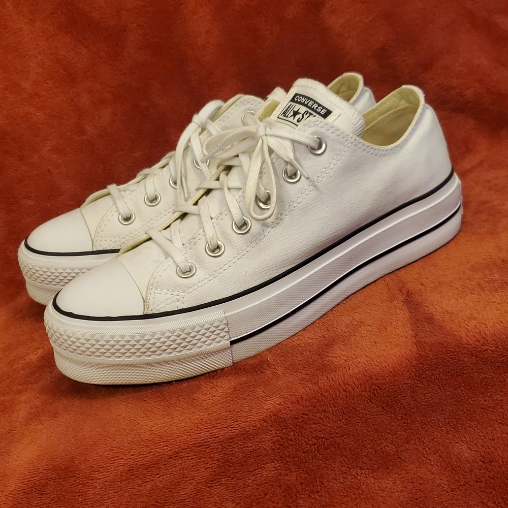 Converse Platform Low Top Sneakers White with Black Trim